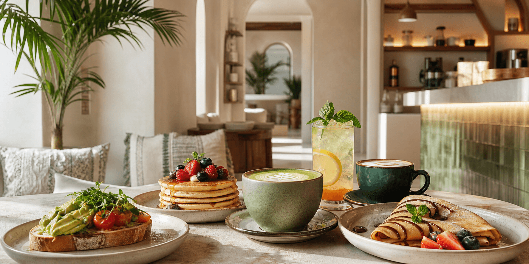 NOSO Matcha & More cafe table